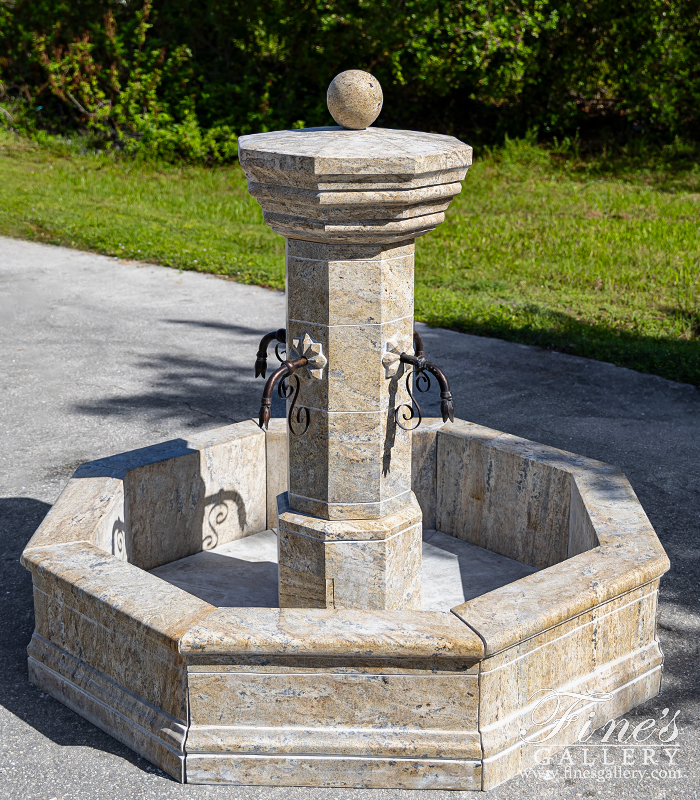 Marble Fountains  - French Countryside Fountain In Granite - MF-1482